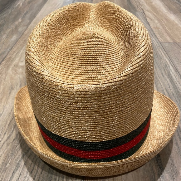 Gucci Abaca Straw Web Fedora Hat SZ M, fits small! - Picture 3 of 8
